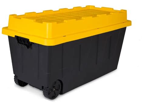 Tough Box 64 gal. Wheeled Tote, Black/Yellow